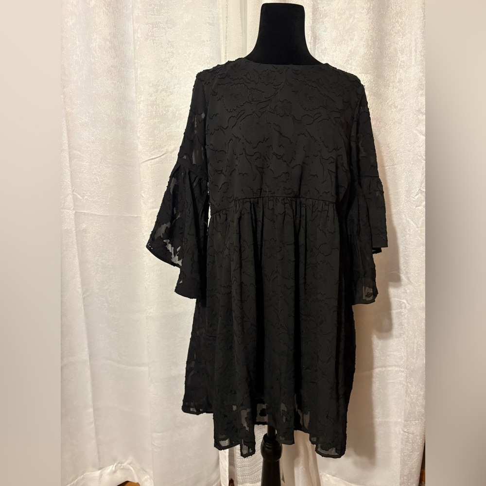 Umgee Textured Black Dress